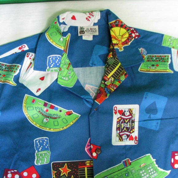 Vintage Gambling Themed Hawaiian Shirt - Picture 2 of 7